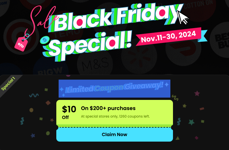 Black Friday Special coupon banner